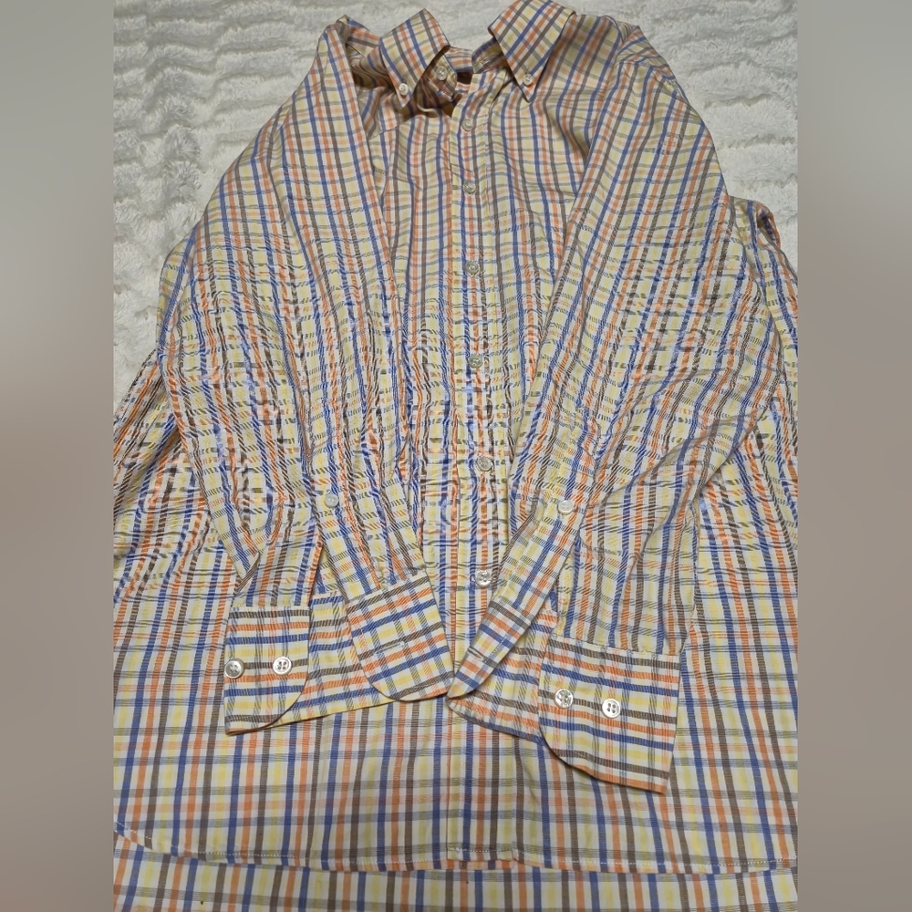 Loro Piana long sleeve Multicolor Checkered Button Down Shirt - Picture 7 of 10